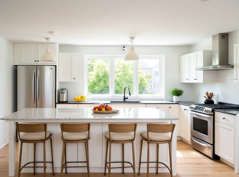 A beautifully renovated kitchen in a flipped house