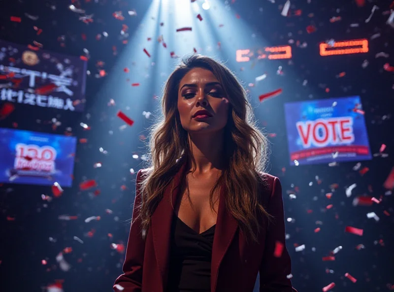 A dramatic image of a contestant being voted off a reality show