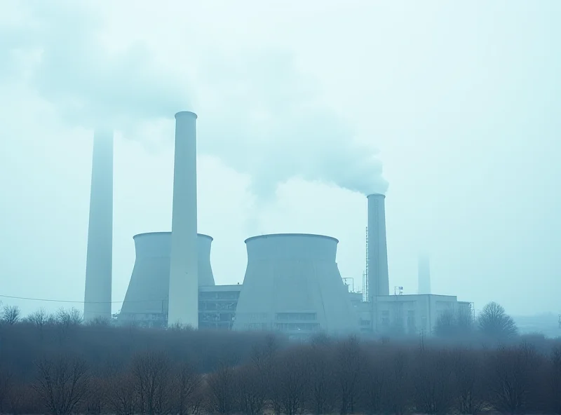 A large power plant emitting steam into the sky.