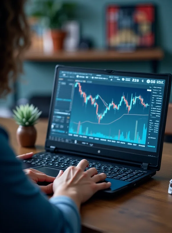 A person using a laptop with a complex trading interface simplified by AI.