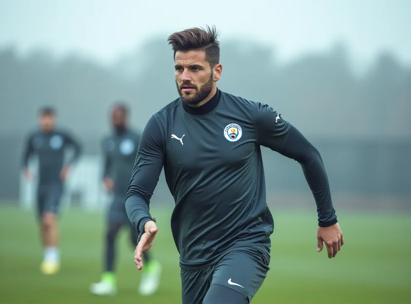 Rodri training at Manchester City's Etihad Campus