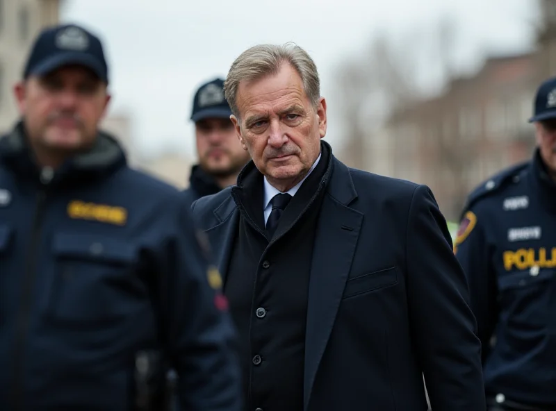 Călin Georgescu being escorted by police.