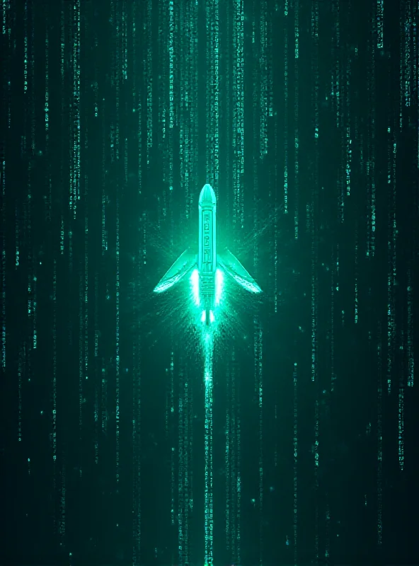 Digital rendering of cyber warfare with code and missiles