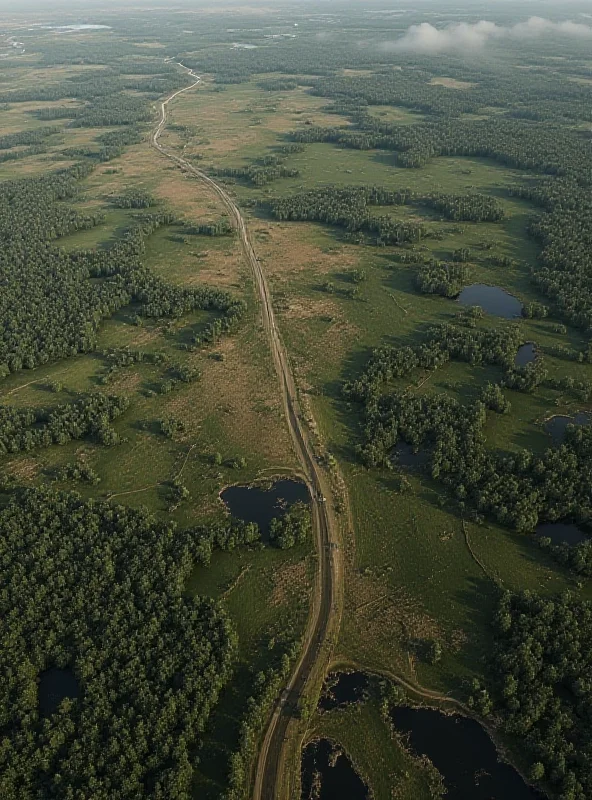 Satellite image of military activity in the Kursk region of Russia