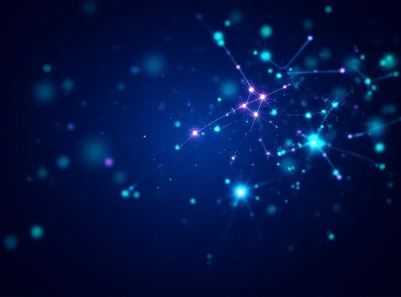 Abstract representation of artificial intelligence with interconnected nodes and glowing lines.