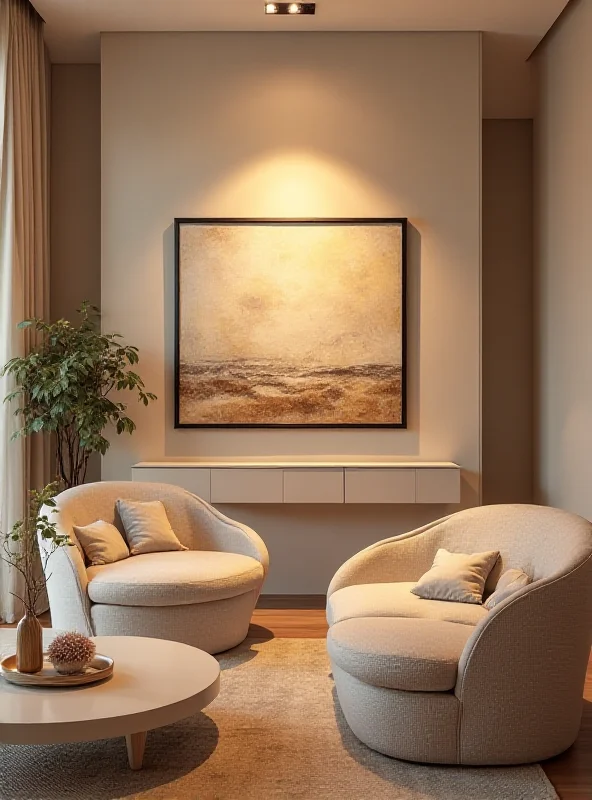 A Samsung Frame TV displayed in a living room, showing artwork. The TV is seamlessly integrated into the room's decor.