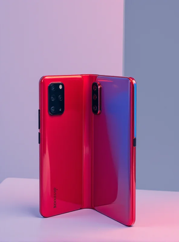 Close-up studio shot of a Nubia Flip 2, showcasing its folding mechanism and design, set against a minimalist background.