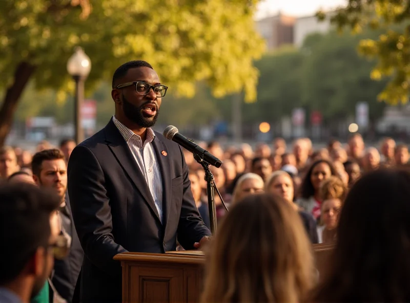 Image of Tyrone Wade speaking at a community event in San Jose.