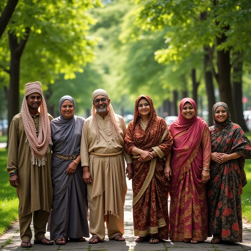 A diverse group of Malaysians of different ethnicities and religions standing together, smiling and holding hands, symbolizing unity and harmony.