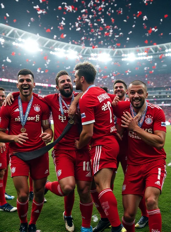 Bayern Munich players celebrating a Champions League victory.