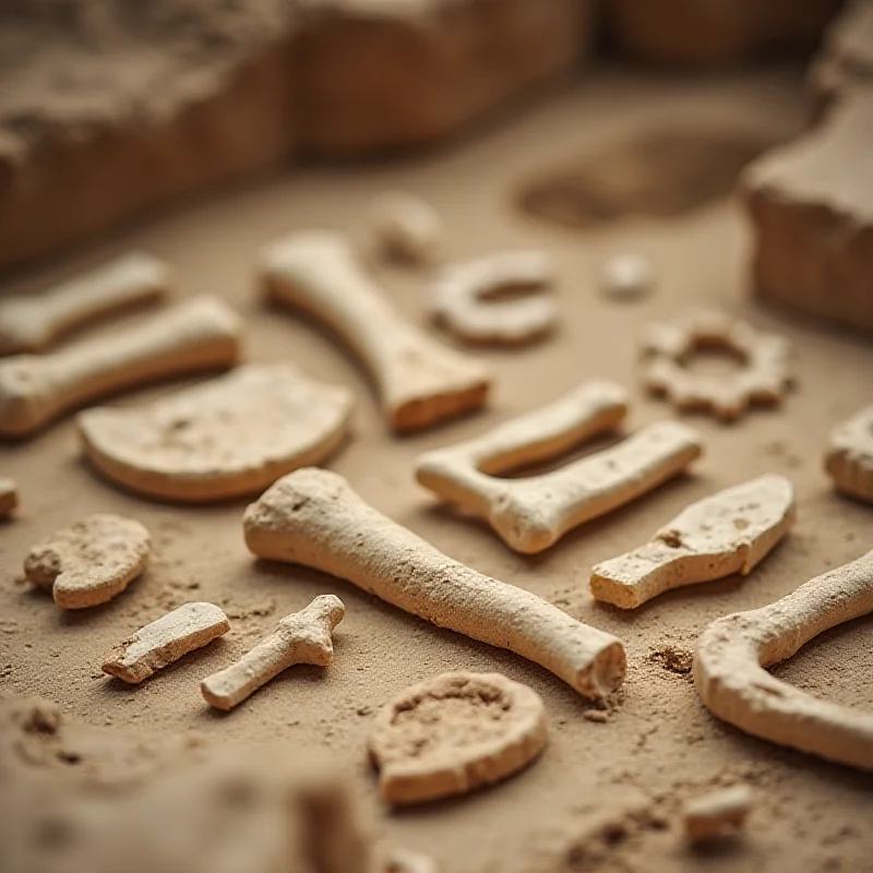Close-up of ancient bone tool