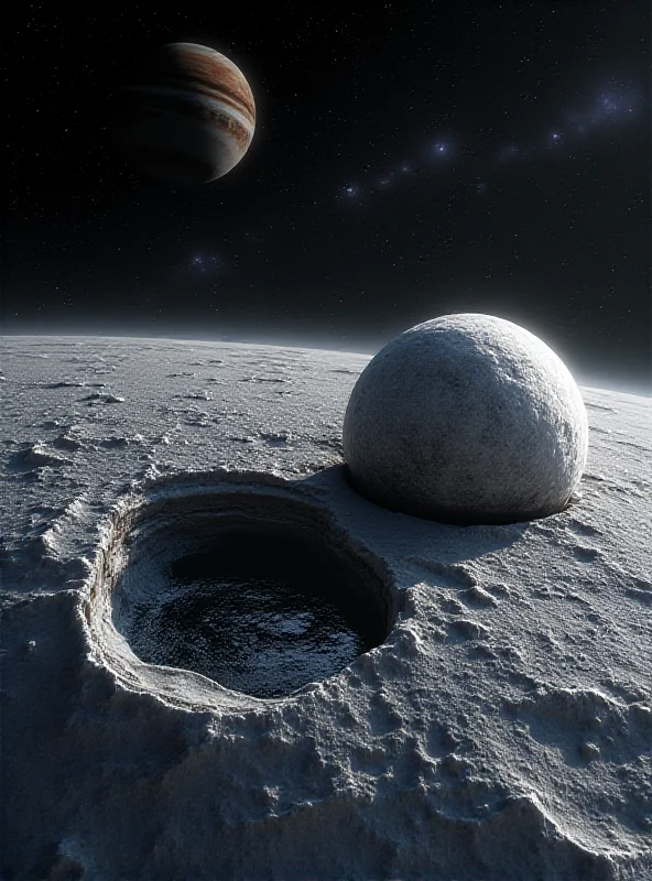 Artistic rendering of Jupiter's moon Callisto with a cutaway showing a potential subsurface ocean.