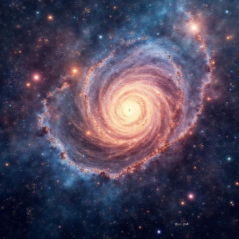 Abstract representation of the universe with mathematical symbols floating around