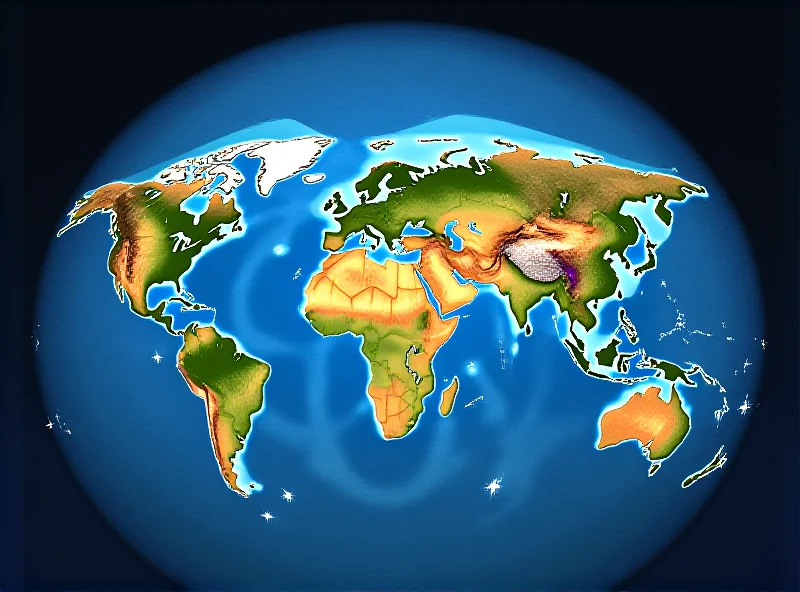 A graphical representation showing the ozone layer recovering over Antarctica due to the ban on CFCs.