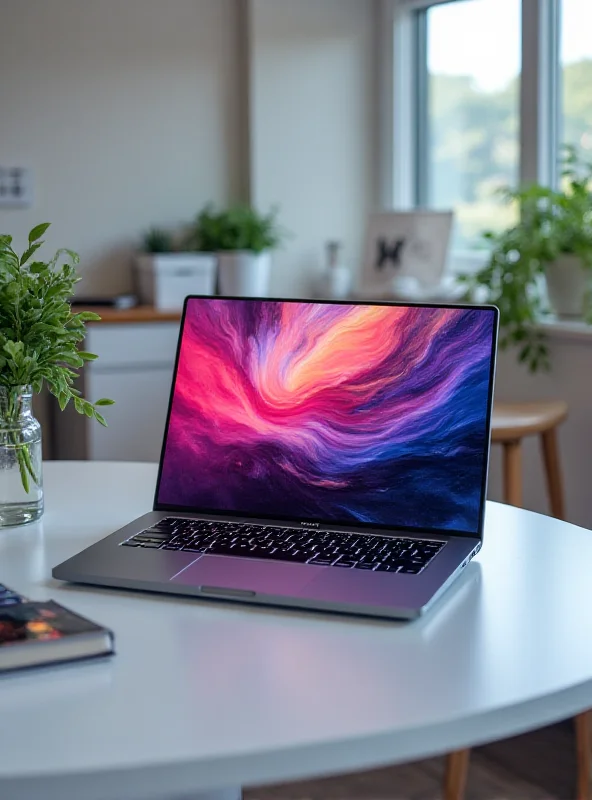 Asus Vivobook S15 laptop on a desk with a bright OLED display