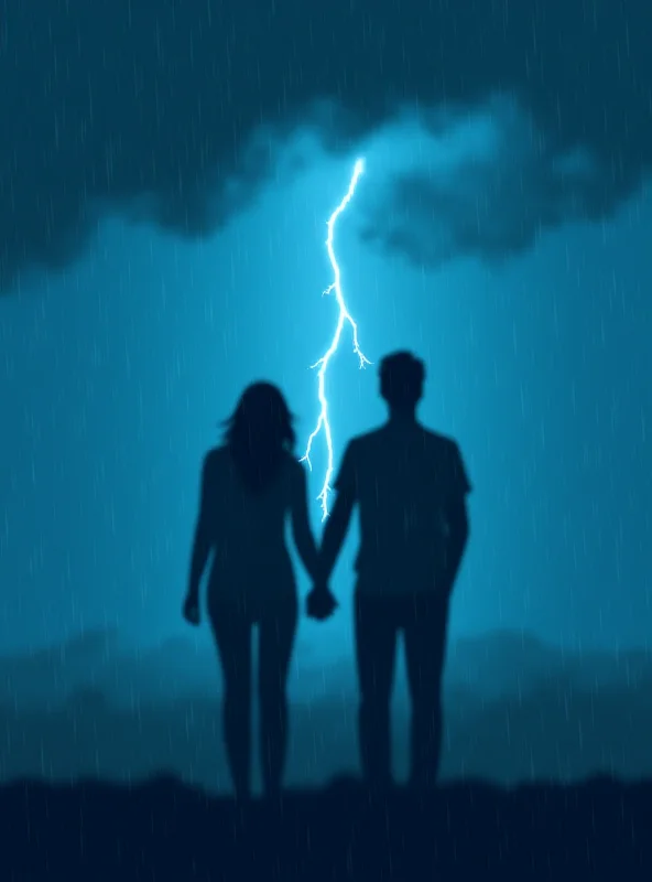 Two silhouettes facing away from each other under a stormy sky, symbolizing a friendship breakup.