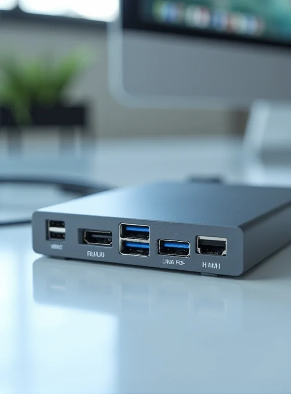 A close-up photo of the Ugreen Max 313 Thunderbolt 4 docking station showing its various ports.
