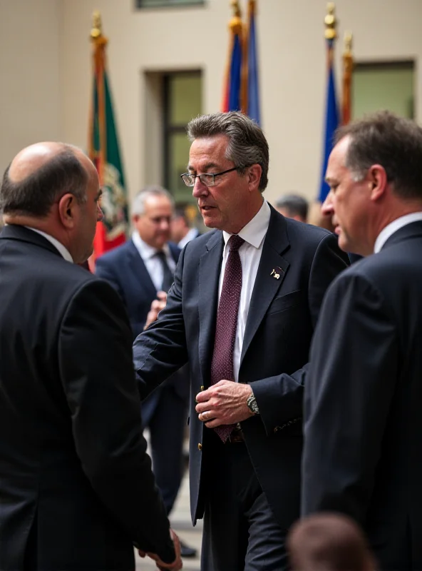 Rudolf Huliak shaking hands with a political figure