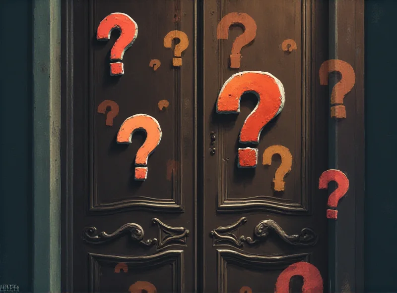 Illustration of a closed door with question marks, representing secrecy in government contracts.