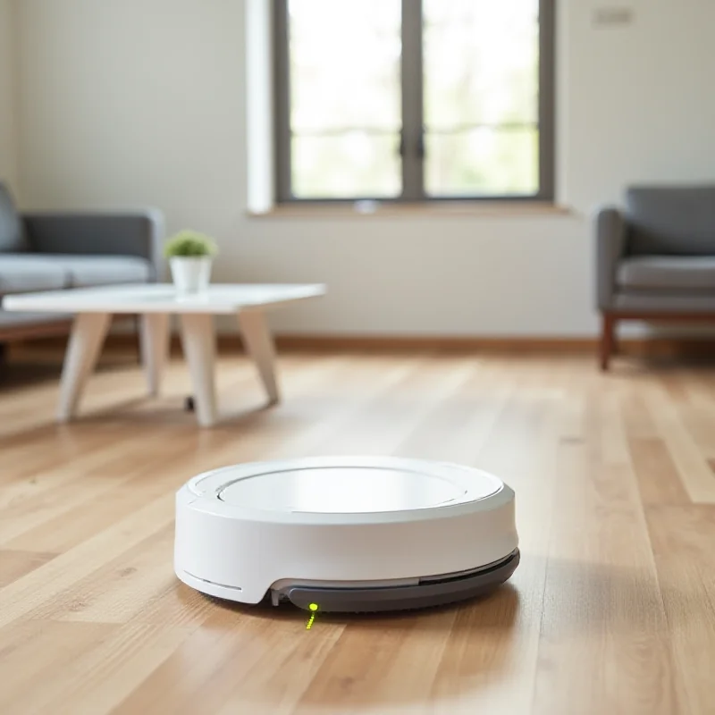 Cecotec 10-in-1 vacuum and mop robot cleaning a living room floor