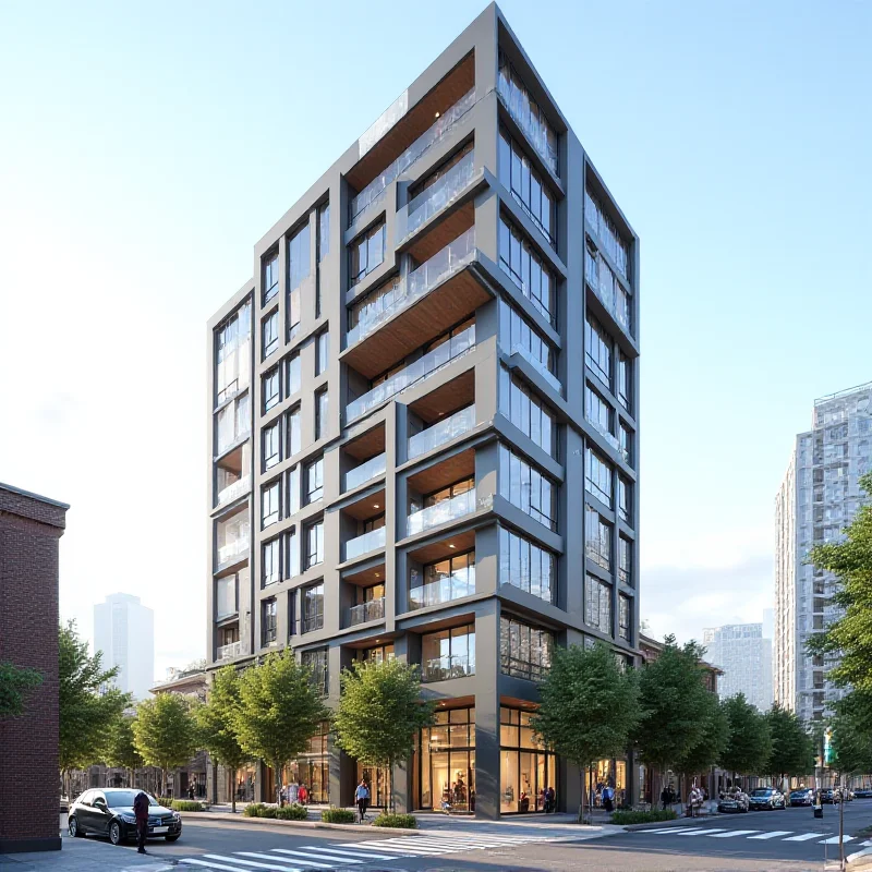 Architectural rendering of an 18-story co-living apartment tower in Bristol.