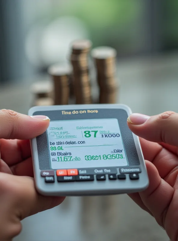 A close-up shot of hands holding a retirement savings calculator.
