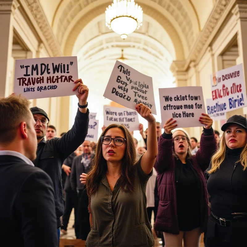 Transgender activists protesting in Iowa Capitol