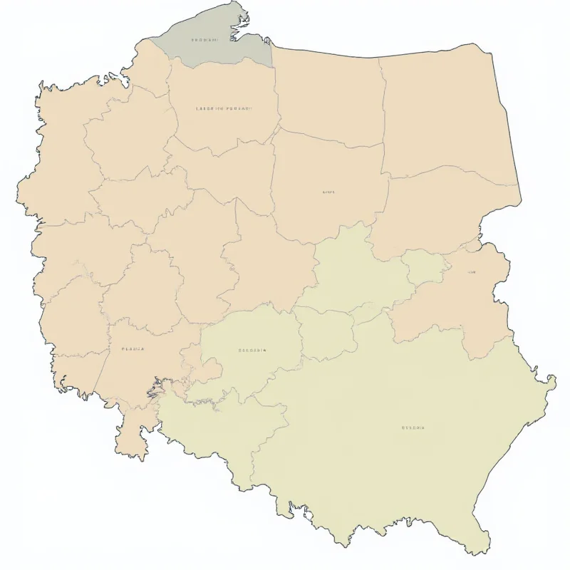 Map of Poland highlighting affected regions