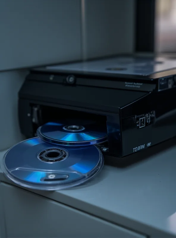 A close-up of a PlayStation 3 console with a Blu-ray disc inserted.