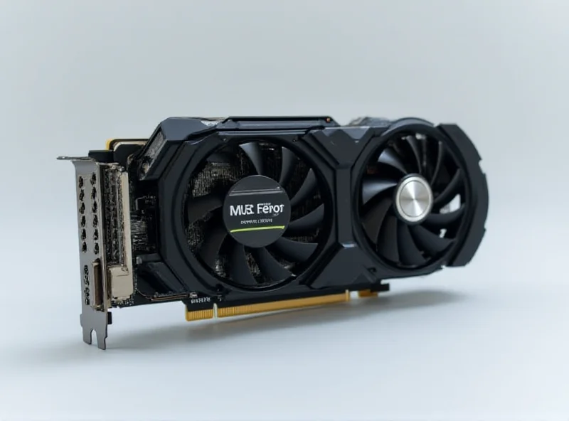 A detailed shot of the Nvidia GeForce RTX 5070 graphics card, showcasing its cooling system and design.