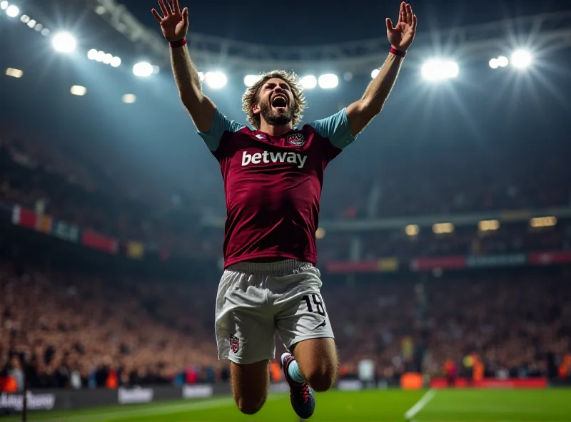 Tomáš Souček celebrating a goal for West Ham