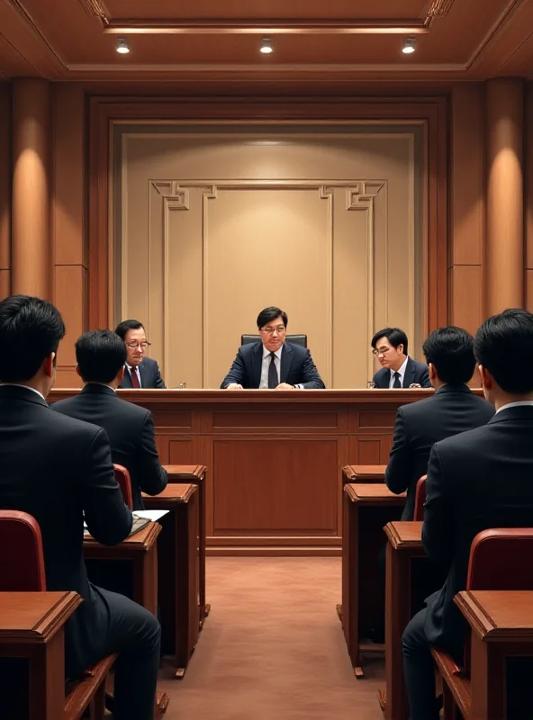 A courtroom scene in South Korea.