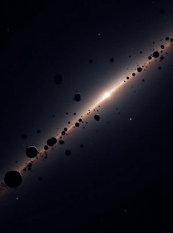 Artistic depiction of asteroids traveling from Alpha Centauri towards our solar system, with the Oort Cloud in the background.