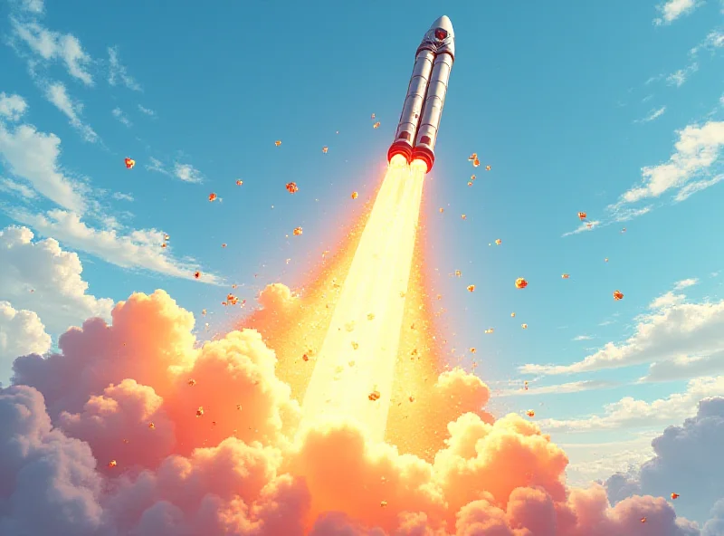 Illustration of the SpaceX Starship exploding mid-air
