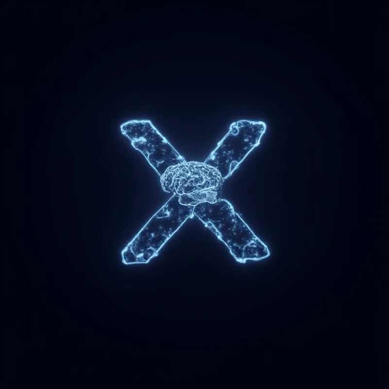 A stylized image depicting the X logo with a brain inside, representing the Grok AI model.