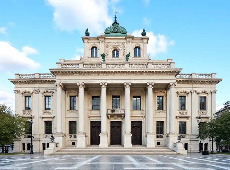 A view of the Spanish Congress building in Madrid, Spain.