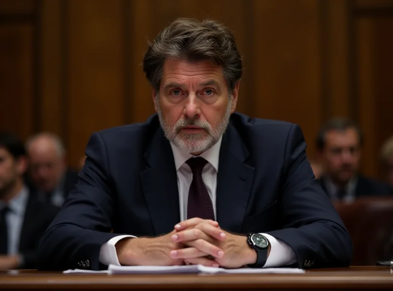 Mariano Rajoy testifying before a parliamentary comittee.