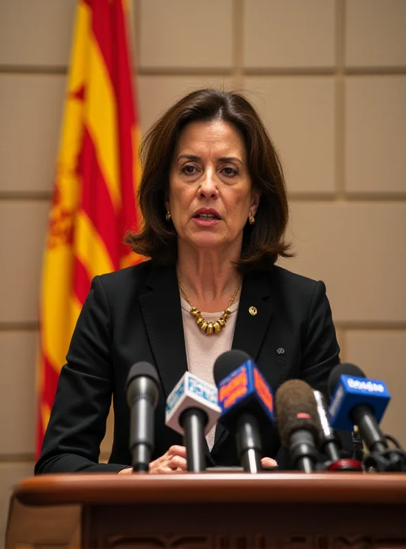 Ruth Merino, the Finance Minister of the Valencian Community, speaking at a press conference, expressing her concerns about fiscal policy.