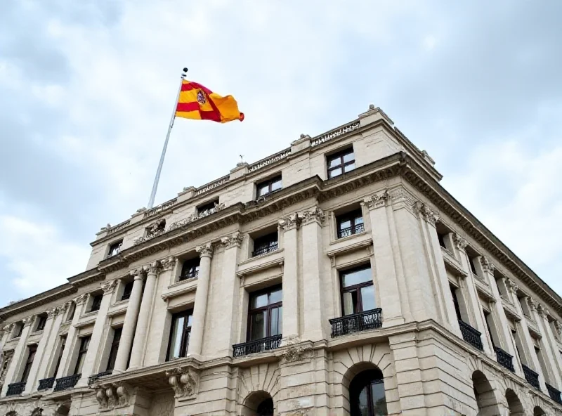 A photo of the Spanish Treasury building in Madrid.