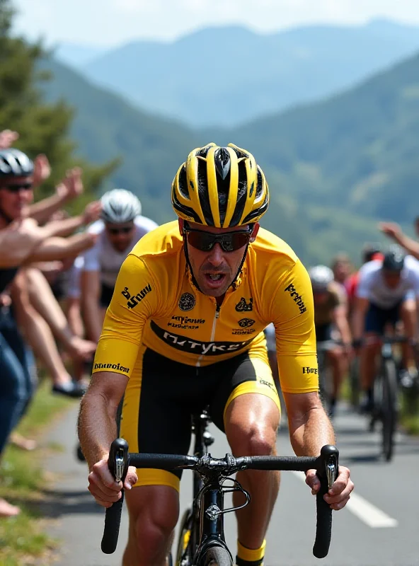 A cyclist racing in the Tour de France
