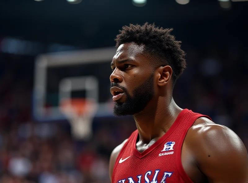 A close-up, emotional portrait of Zeke Mayo on the basketball court, looking determined.