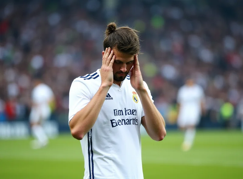 Dani Ceballos looking dejected on the sidelines during a soccer match.