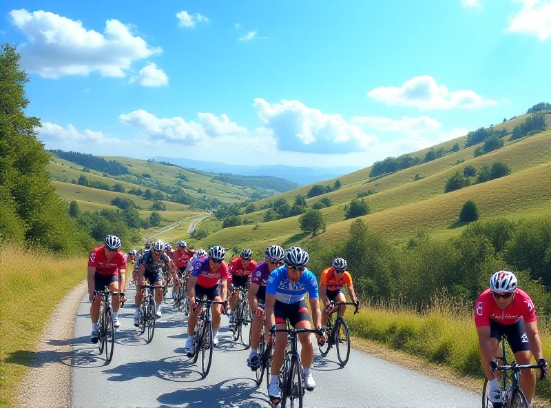 Tour de France cyclists racing