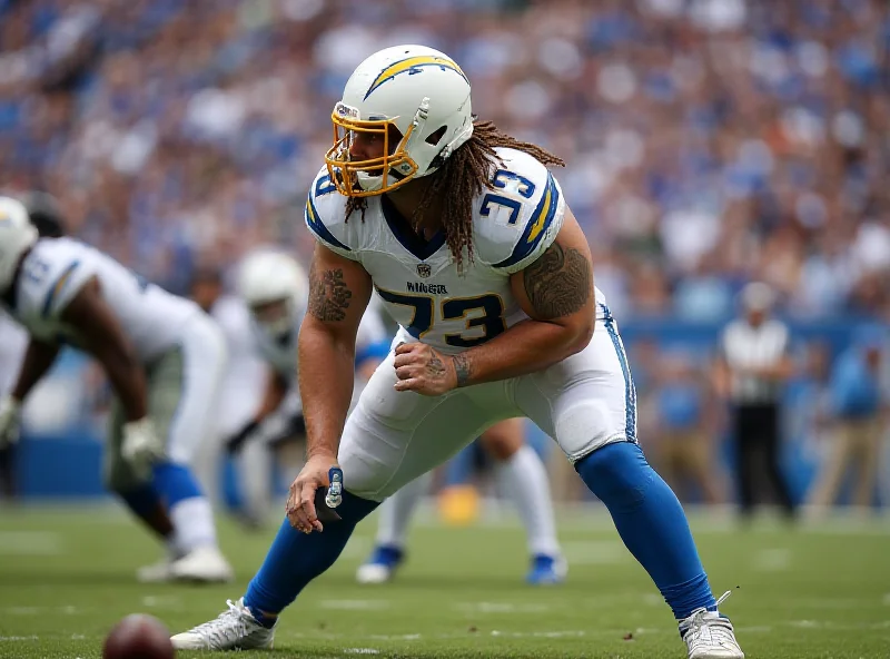 Joey Bosa in his Los Angeles Chargers uniform on the field