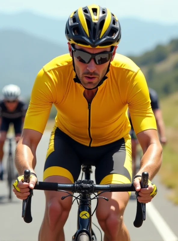 Tadej Pogacar riding a bicycle during a race.