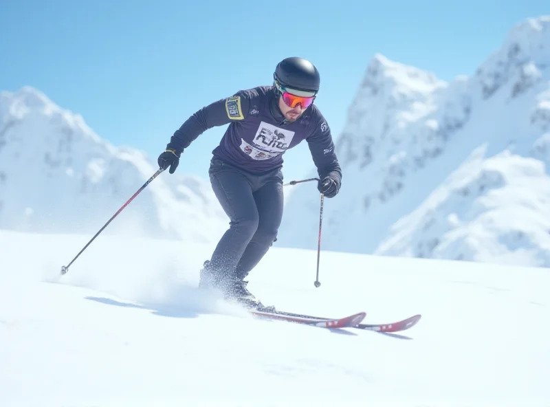 Oriol Cardona celebrating his victory in a mountain skiing sprint race.