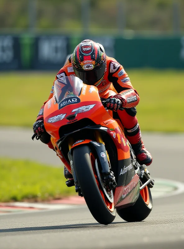 A MotoGP rider leaning into a turn
