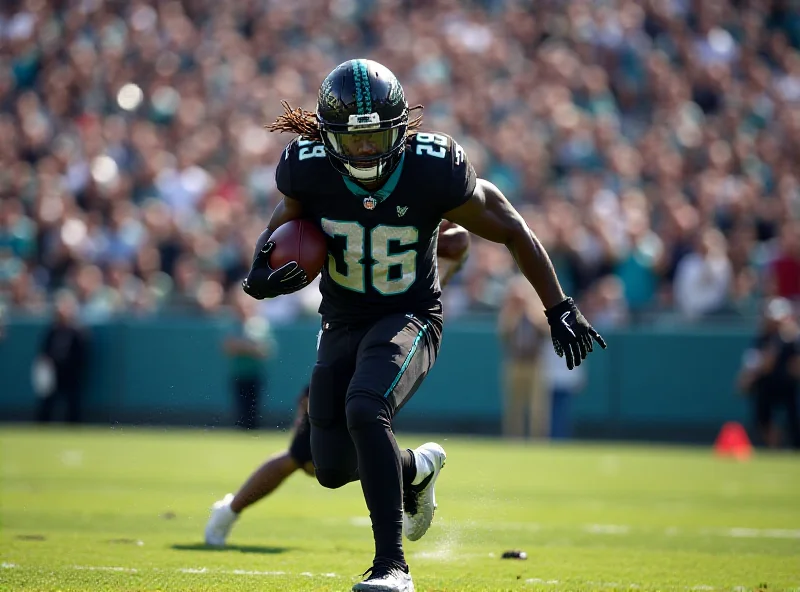 Evan Engram in his Jacksonville Jaguars uniform on the field