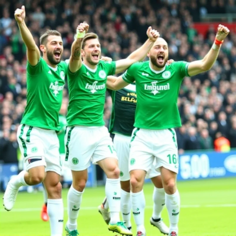 Plymouth Argyle celebrating a goal during an FA Cup match.