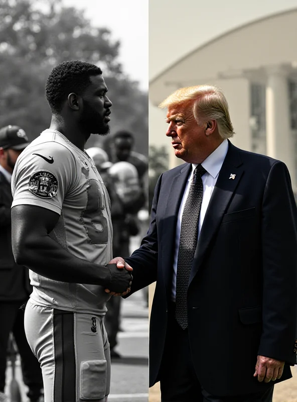 A divided image showing athletes either protesting or supporting Donald Trump.
